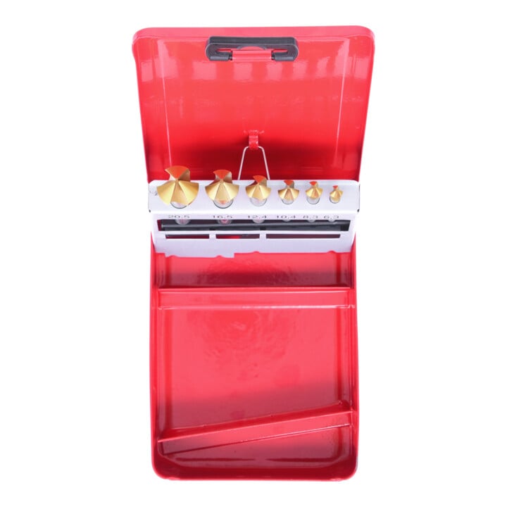 KS Tools Jeu de forets aléseurs HSS TiN 90°, en box métal 6 pcs.