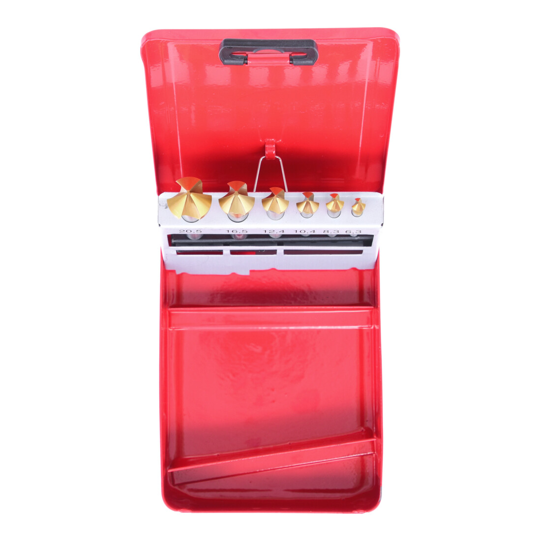 KS Tools Jeu de forets aléseurs HSS TiN 90°, en box métal 6 pcs.