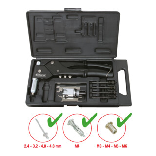 KS Tools Jeu de pince à rivets, 11 pcs.