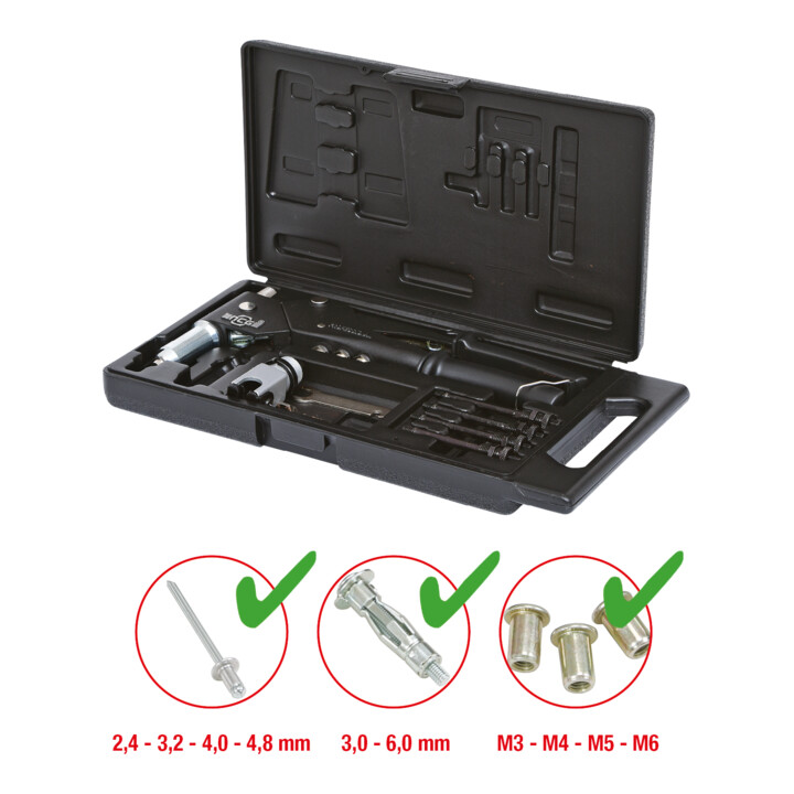 KS Tools Jeu de pince à rivets, 11 pcs.