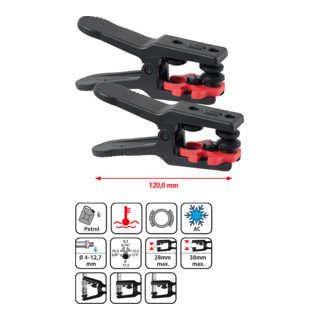 KS Tools Jeu de pinces pour conduites ALLinONE, Ø 4,75-14mm, pack de 2