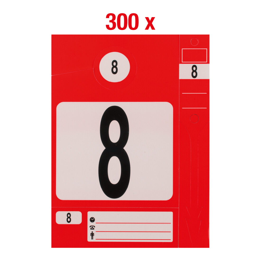 KS Tools Jeu de portes-clés, rouge, pack de 300