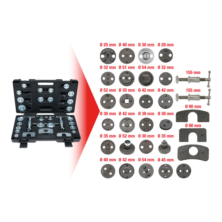 KS Tools Jeu de repousses piston de frein, 30 pcs.