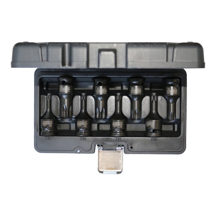 KS Tools Jeu d'embouts à chocs TX 1/2", 8 pièces, T30-T80, court