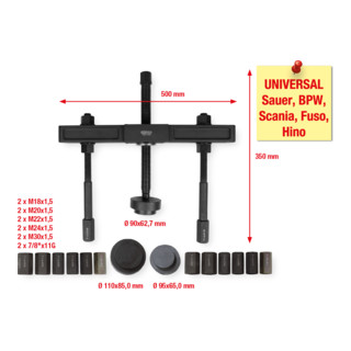 KS Tools Jeu d'extracteurs de moyeu de roue universel, 27 pcs.