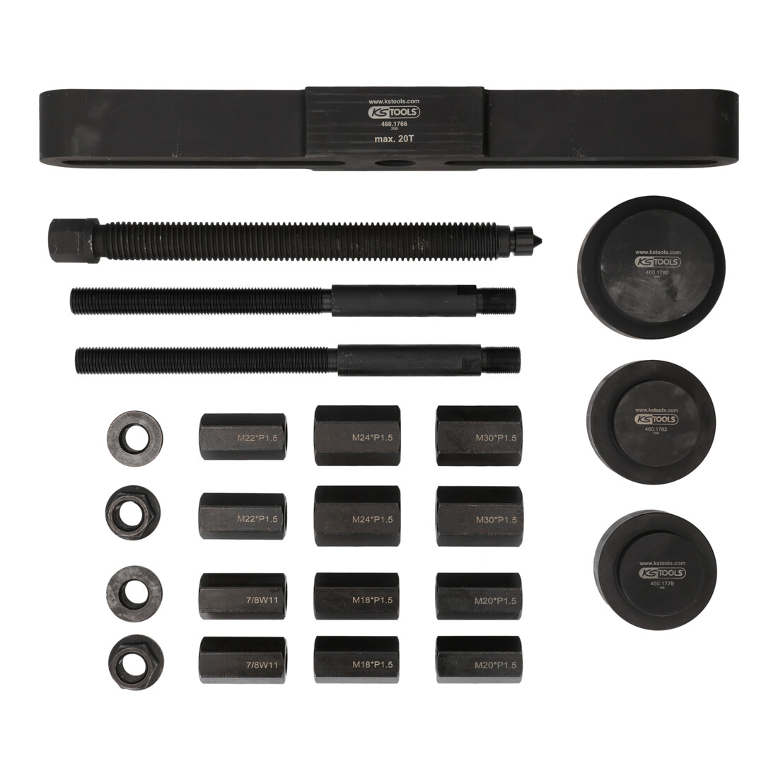 KS Tools Jeu d'extracteurs de moyeu de roue universel, 27 pcs.