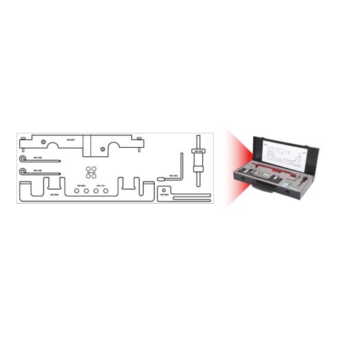 KS Tools Jeu d'outils de réglage moteur pour BMW, 13 pcs.