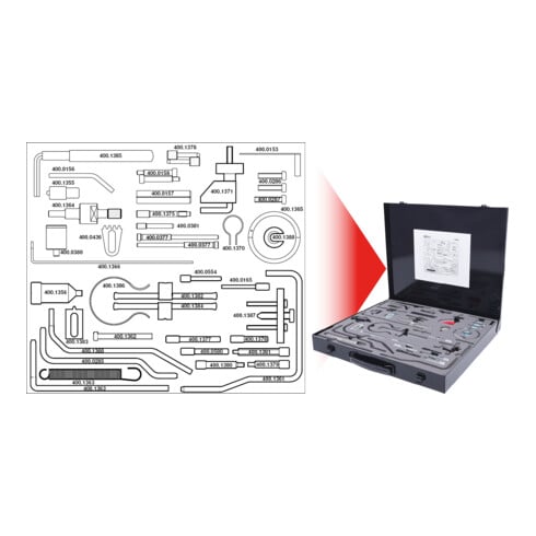 KS Tools Jeu d'outils de réglage moteur pour PSA, 49 pcs.