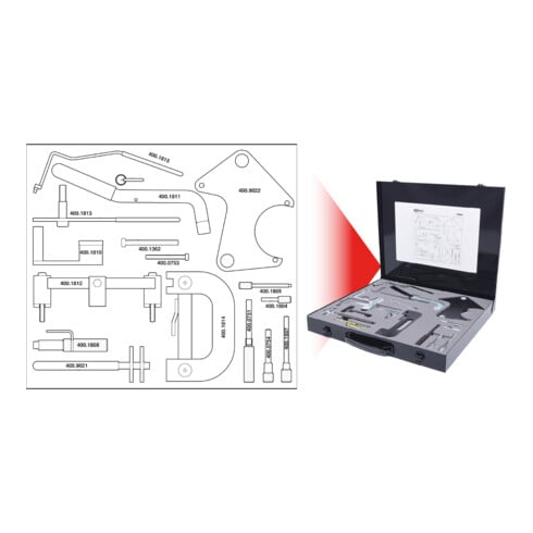 KS Tools Jeu d'outils de réglage moteur pour Renault, 18 pcs.