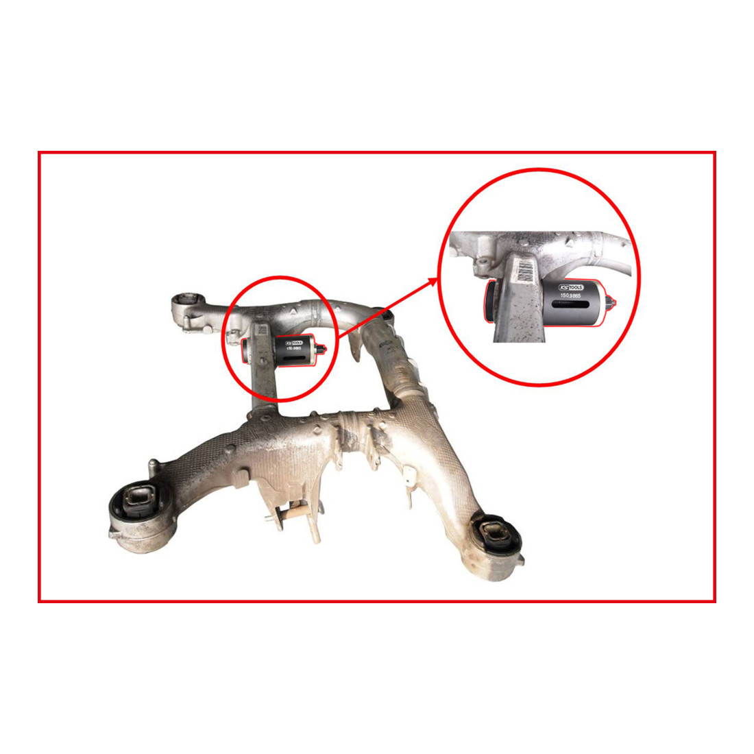 KS Tools Jeu d'outils de silentblocs pour support d'essieu arrière BMW, 7 pcs.