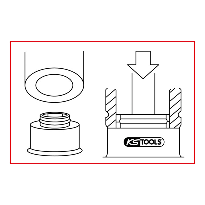 KS Tools Jeu d'outils pour bagues d'étanchéité de soupapes, 16 pcs.