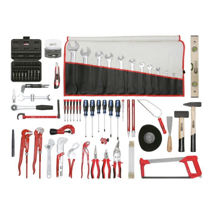 KS Tools Jeu d'outils sanitaires valise en cuir, 116 pzs.