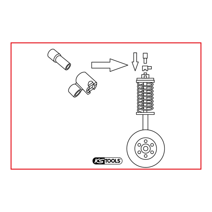 KS Tools Jeu d'outils spéciaux de maintien pour amortisseurs pour Volvo, 2 pcs.