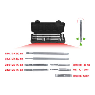 KS Tools Jeu d'outils spéciaux pour la réparation des taraudage de bougies d'allumages et de préchauffage, 7 pcs.