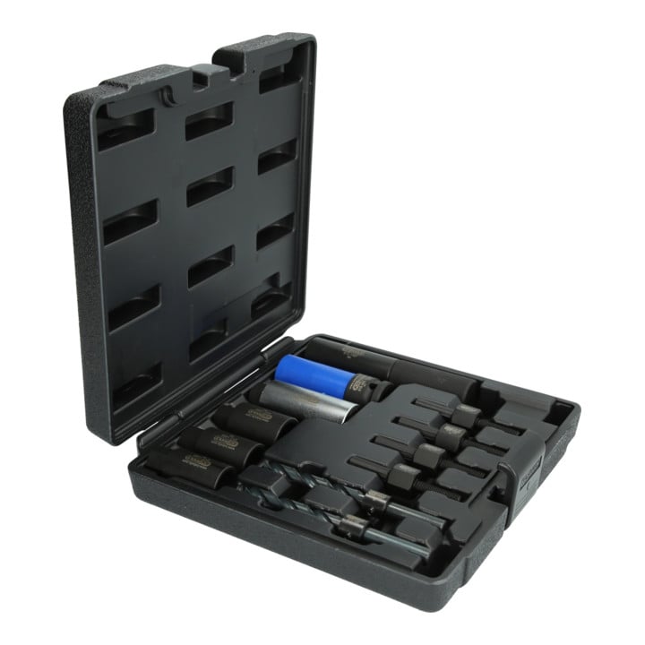 KS Tools Jeu pour alésage d’écrous antivol avec revêtement extérieur 1/2", 14 pcs