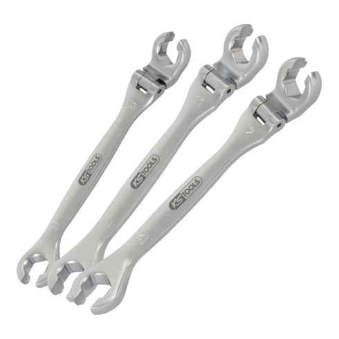 KS Tools Jeux de clés à tuyauter articulées CHROMEplus, 3 pcs. 10-12mm