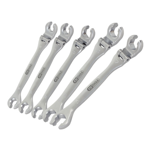 KS Tools Jeux de clés à tuyauter articulées CHROMEplus, 5 pcs.