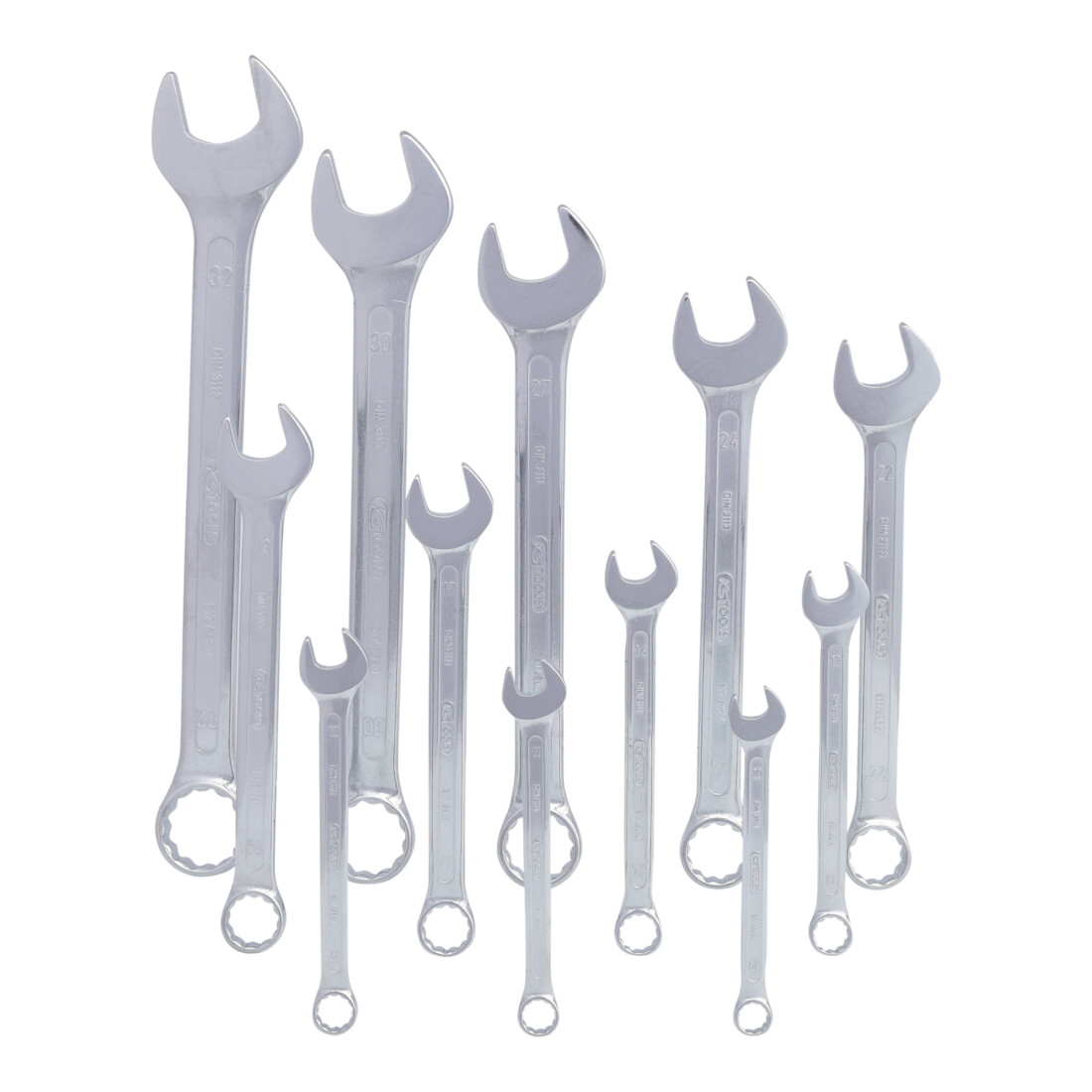 KS Tools Jeux de clés mixtes coudées, 12 pcs. 10-32mm
