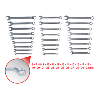 KS Tools Jeux de clés mixtes coudées, 25 pcs., 6-32 mm