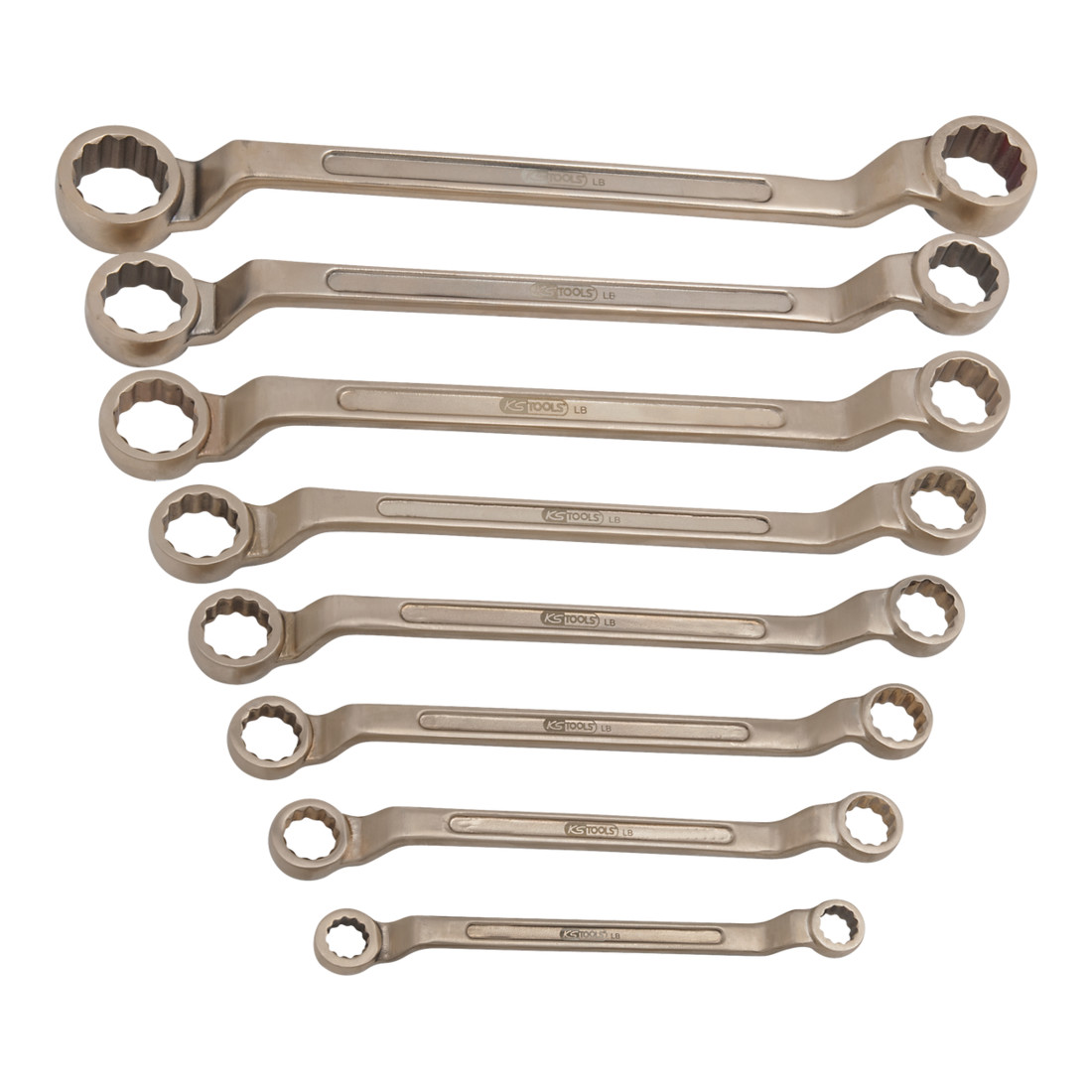 KS Tools Jeux de clés polygonales BRONZEplus coudée, 8 pcs., 1/4-1"