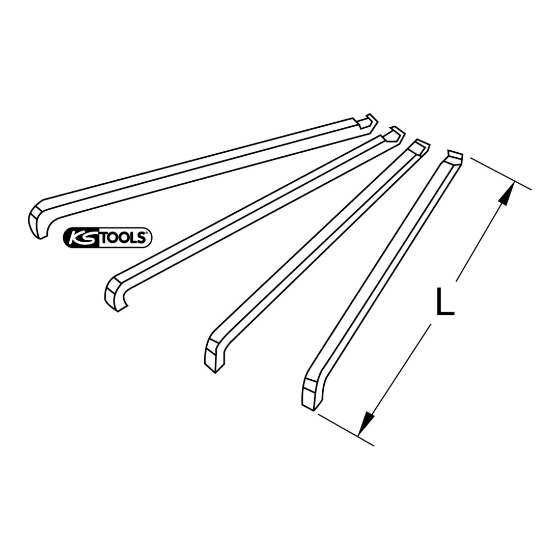 KS Tools Jeux de griffes pour extracteurs de roulements, 4 pcs. ISO 6208