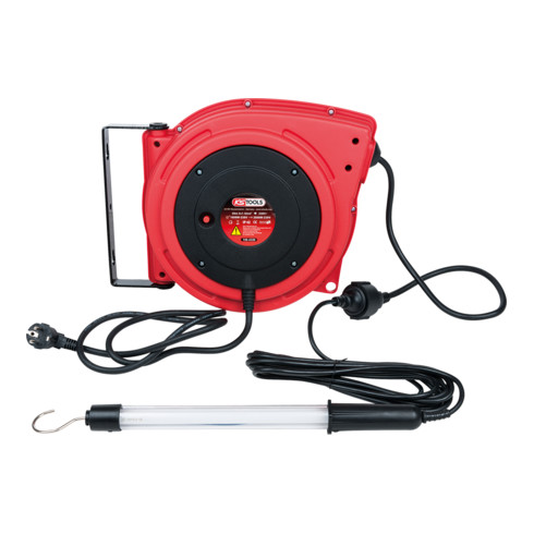 KS Tools Kabelaufroller mit basic Werkstatt-Stabhandlampe 8 Watt