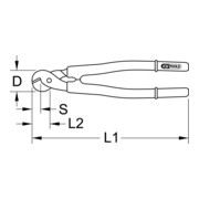 KS Tools Kabelschere mit Schutzisolierung, 520 mm-4