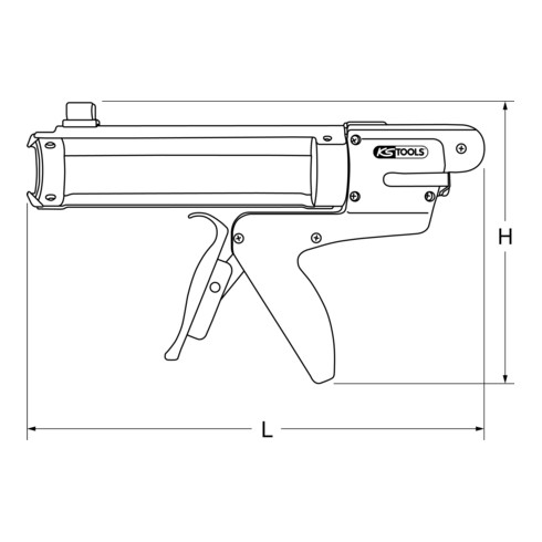 KS Tools Kartuschenpistole ohne herausstehende Schubstange 310 ml