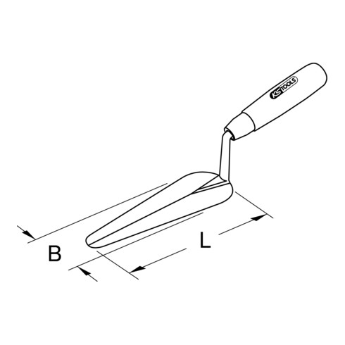 KS Tools Katzenzungenkelle, 160mm, mit Holzgriff