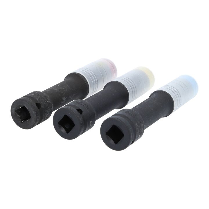 KS Tools Kit de douilles d’impact jantes alu SlimPOWER, extra longues, 3 pcs, 1/2", 17, 19, 21 mm