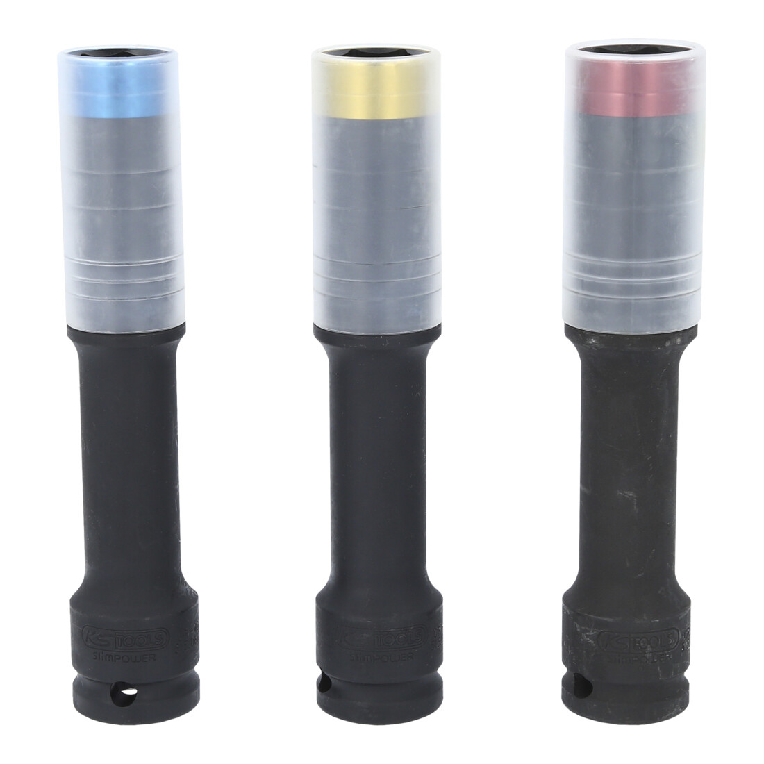 KS Tools Kit de douilles d’impact jantes alu SlimPOWER, extra longues, 3 pcs, 1/2", 17, 19, 21 mm