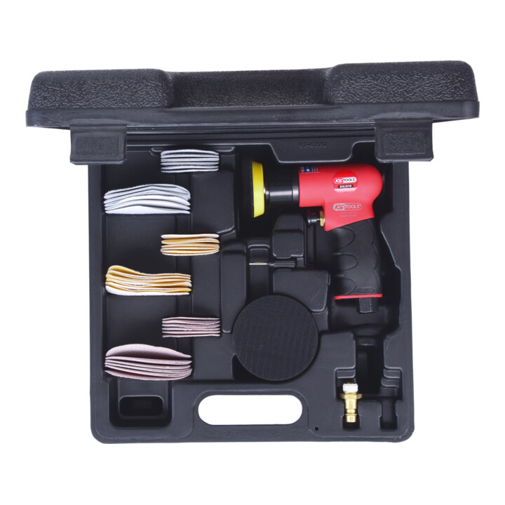 KS Tools Kit de mini-ponceuse excentrique, 63 pcs