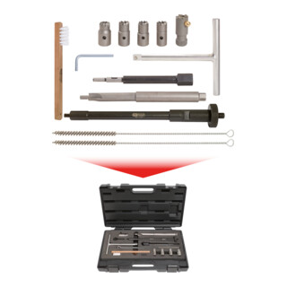 KS Tools Kit de nettoyage pour sièges d'injecteurs, 13 pcs