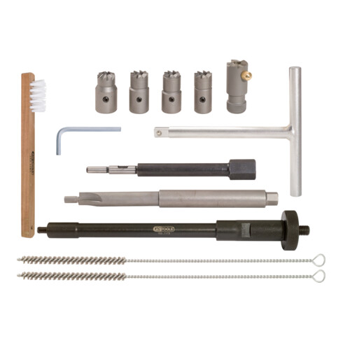KS Tools Kit de nettoyage pour sièges d'injecteurs, 13 pcs