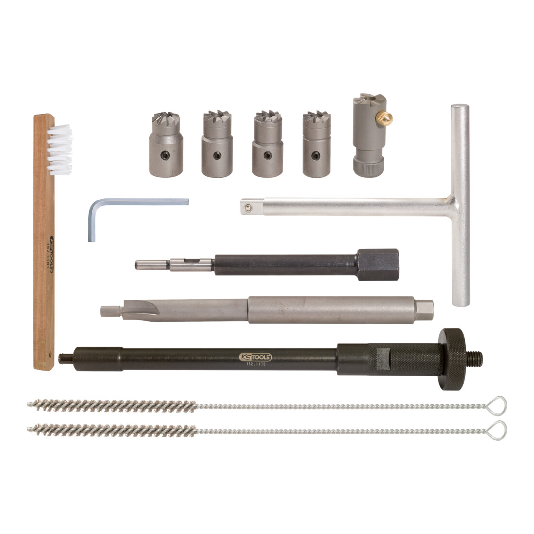 KS Tools Kit de nettoyage pour sièges d'injecteurs, 13 pcs