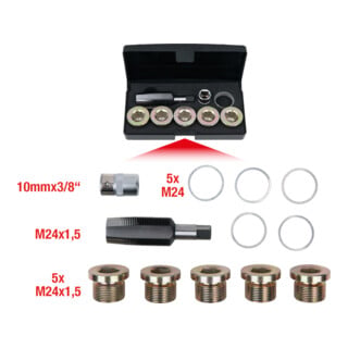 KS Tools Kit de réparation pour bouchons de vidange, 12 pcs. M24x1,5