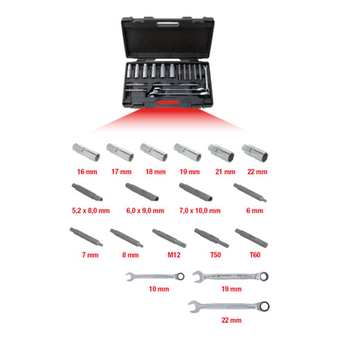 KS Tools Kit outils de base pour amortisseurs, 18 pcs