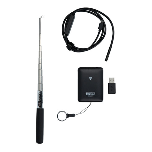 KS Tools Kit vidéoscope Wifi avec sonde de caméra HD avant Ø 6,0 mm 0° et 90°, commutable, 4 pcs.