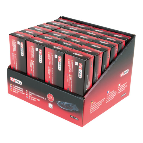 KS Tools Klappmesser-Display mit Arretierung und Tasche, mit Beschichtung, 24-teilig