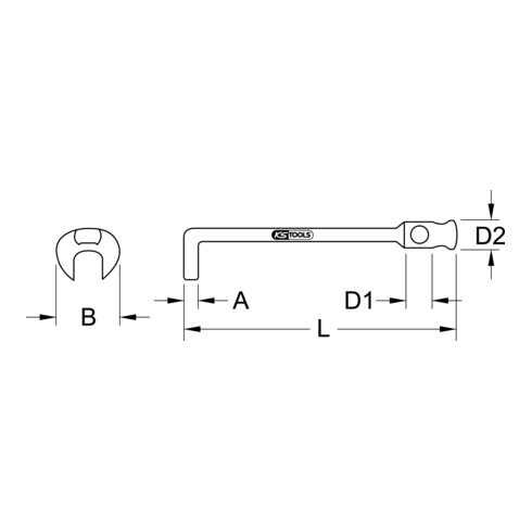 KS Tools Klauenschlüssel ohne Drehstift 36 mm