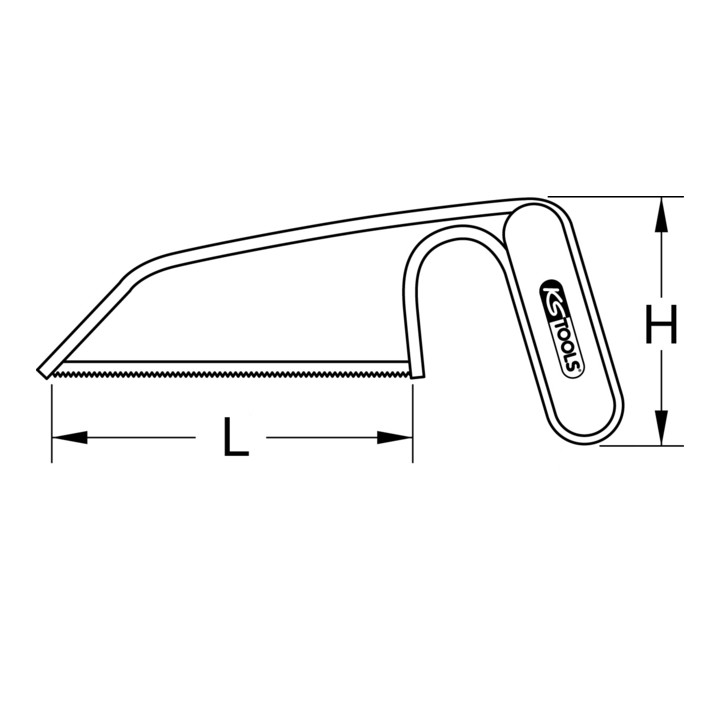 KS Tools kleine handzaag boog zwart, 150mm