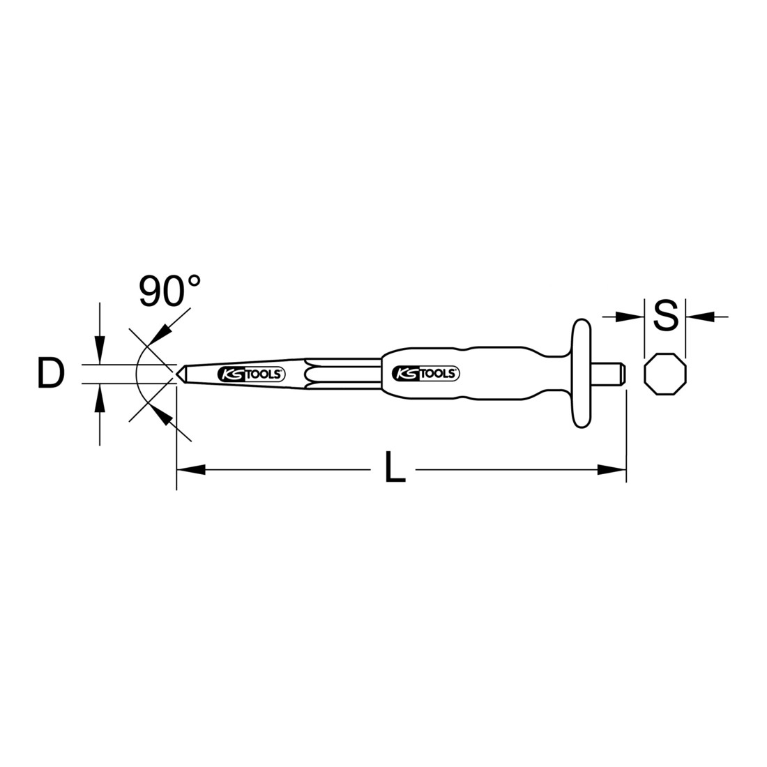 KS Tools Körner, 10 mm, 8-kant