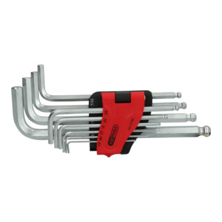 KS Tools kogelronde zeskant dopsleutelset, lang, inchmaten, 10 st.