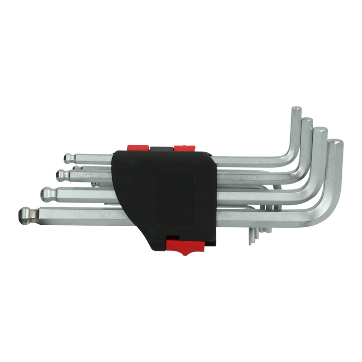 KS Tools kogelronde zeskant dopsleutelset, lang, inchmaten, 10 st.
