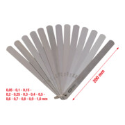 KS Tools Kolbenspiellehre, 13 Blatt, 0,05-1mm-2