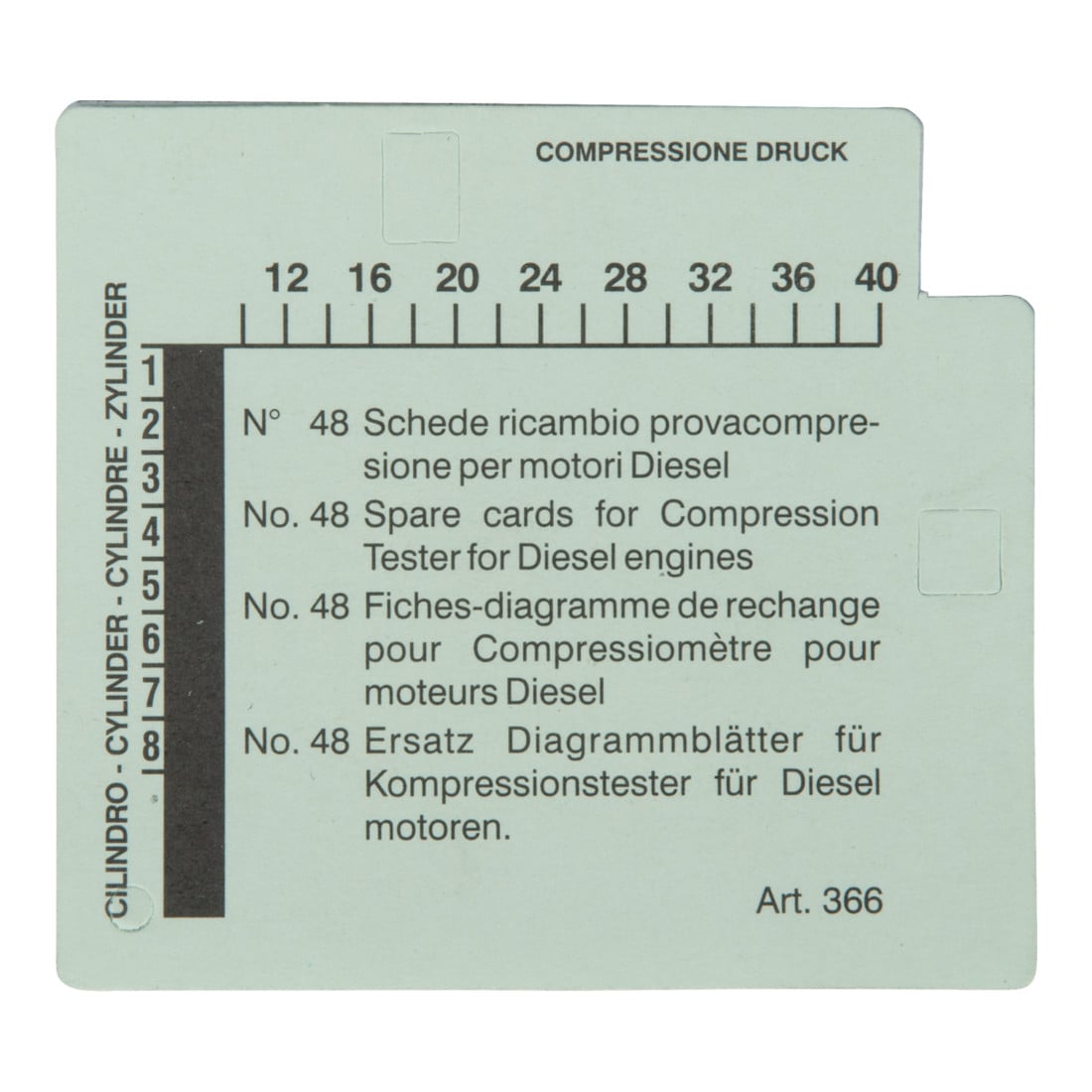 KS Tools Kompressions-Druckprüfgerät-Diagrammkarten-Satz für Dieselmotoren