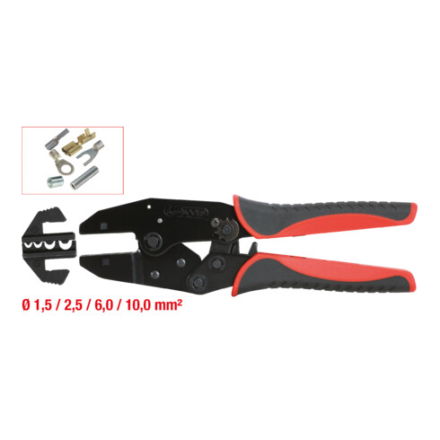 KS Tools krimptang voor niet-geïsoleerde kabelschoenen, 220mm