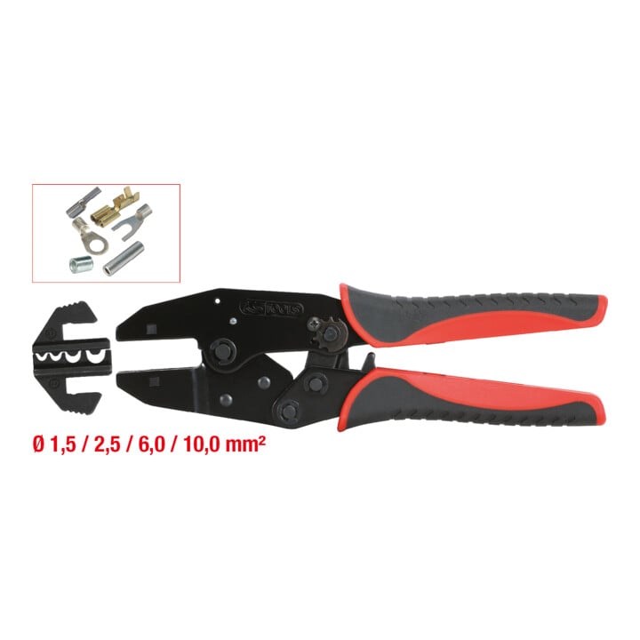 KS Tools krimptang voor niet-geïsoleerde kabelschoenen, 220mm