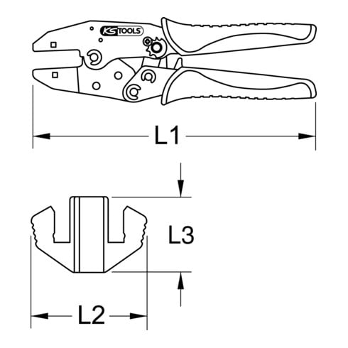 KS Tools krimptang voor westernstekkers, RJ11/12