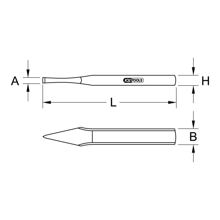 KS Tools kruisbeitel, plat ovaal, 5x125mm